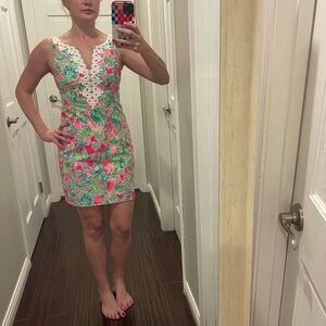 Lilly Pulitzer Pink and Green Floral Mini Dress